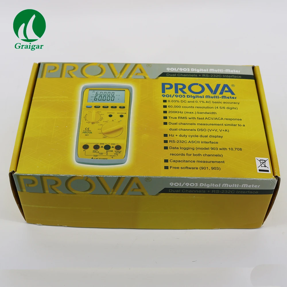 PROVA-903 Портативный 2 канала цифровой мультиметр 60000 счетчиков разрешение