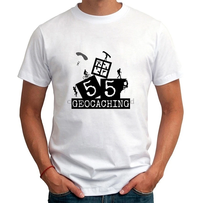 

2017 Summer New Arrival Mens Casual T-shirt Geocaching Printed Short Sleeve O-neck Tee Shirts
