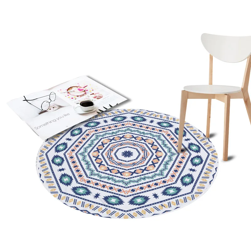 Anti-Slip Round Area Rugs for Living Room Doormat Geometry Printed Carpet Door Floor Mats for Bedroom Kids Play Crawl Chair Mat Anti-Slip Round Area Rugs for Living Room Doormat Geometry Printed Carpet Door Floor Mats for Bedroom Kids Play Crawl Chair Mat