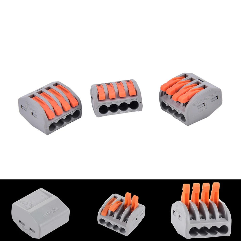 

10Pcs/lot Universal PCT-214 Compact Wire Wiring Connectors Connector 4 Pin Conductor Terminal Block With Lever Fit