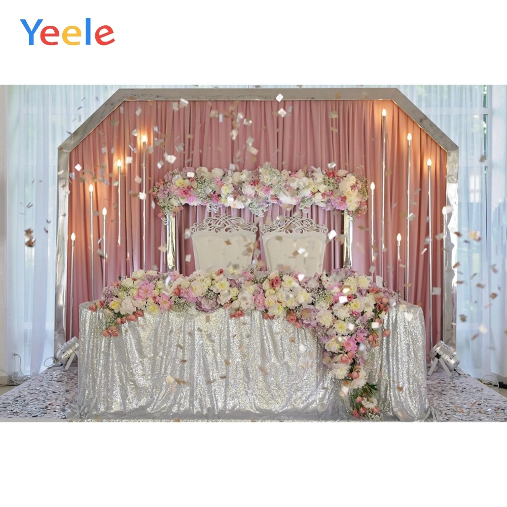 

Yeele Vinyl Wedding Ceremony Flowers Curtain Scene Photography Backdrops Love Party Photographic Backgrounds For Photo Studio