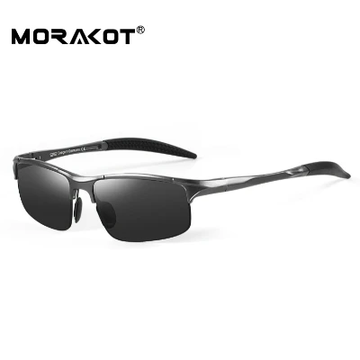MORAKOT, модные солнцезащитные очки, мужские, поляризационные, для вождения, солнцезащитные очки, на заказ, близорукость, оптика, солнцезащитные очки, JSCP2817 - Цвет линз: Black-1.00