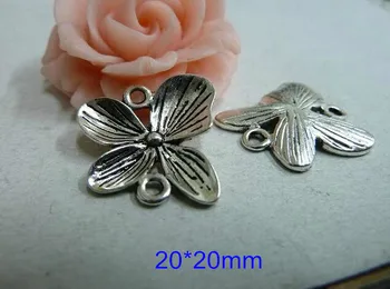 

50 pcs of Antique Silver Butterfly Connector Charms Pendants Drops 20*20mm - Free Shipping