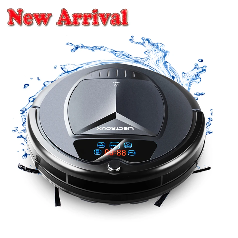 (Free shipping to all countries) 2017 Newest Wet and Dry Robot Vacuum Cleaner,with Water Tank,TouchScreen,Schedule,SelfCharge,