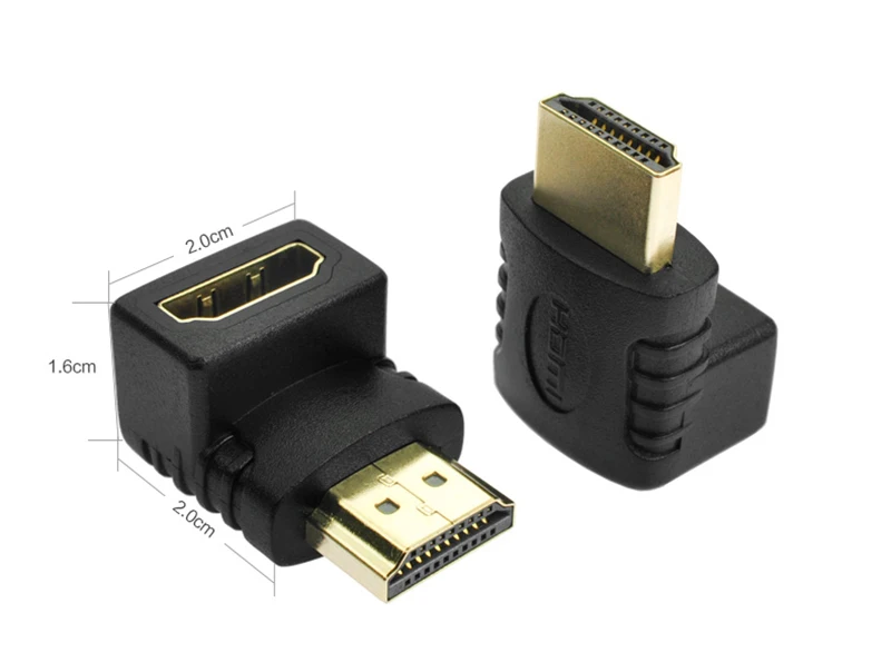 Jckel HDMI Мужской к HDMI Женский Кабель адаптер, преобразователь, удлинитель Угол 90 градусов для 1080P HDTV PC ноутбук HDMI конвертер адаптер