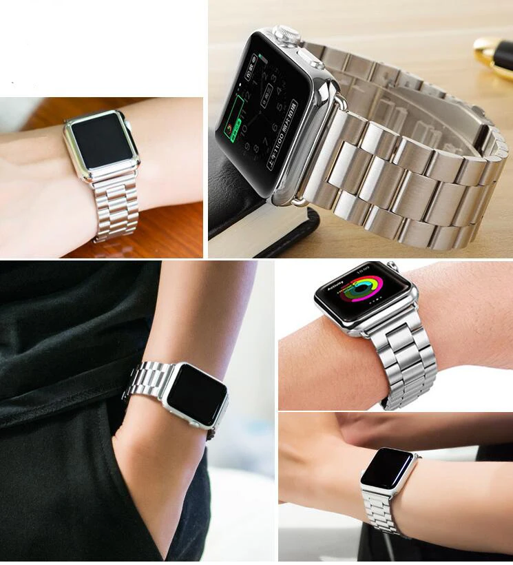 5PCS Steel Watchband for Apple Watch serise1 2 3 Sport Edition 40/44/38/42mm Wrist Band Bracelet Strap with adapter Replacement