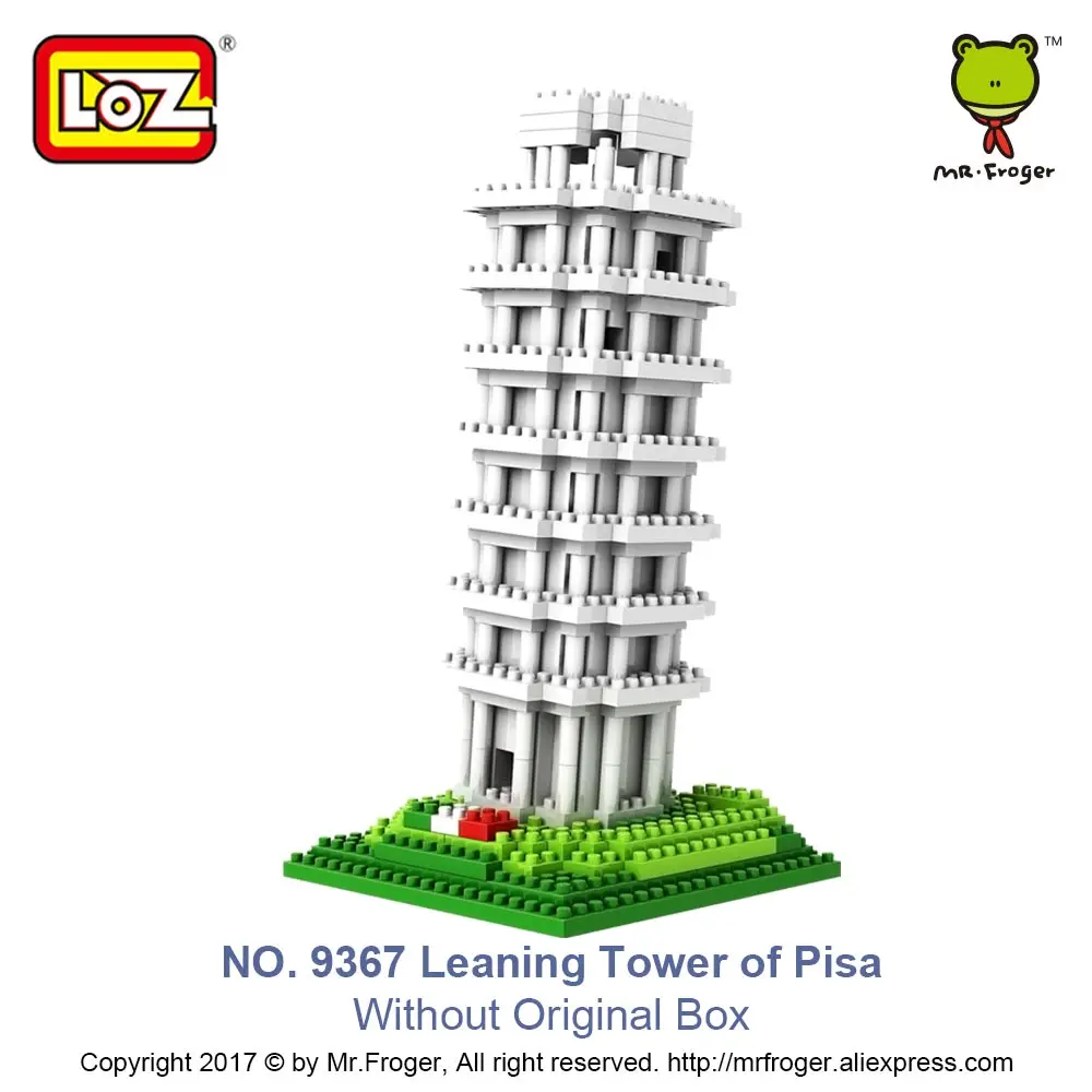LOZ архитектура знаменитая архитектура строительные блоки игрушки алмаз здания конструктор Сделай Сам мини микро блоки башня дом кирпичная улица - Цвет: 9367 Tower Pisa