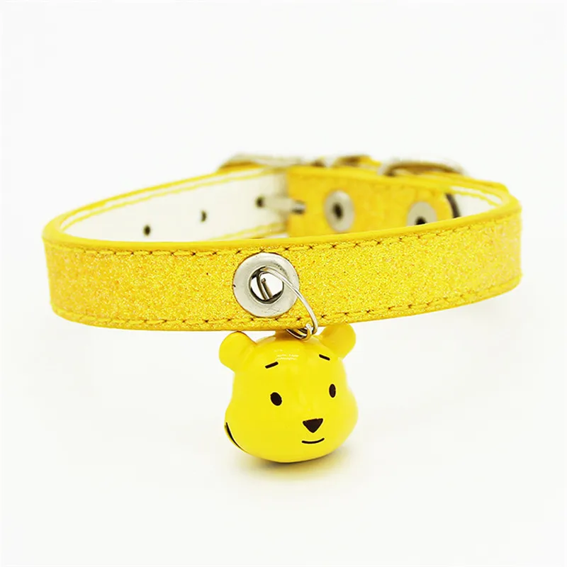 

AHUAPET Gold Dog Collar Lead For Small Dogs Luminous Dog Collars Winnie The Pooh Collar Small Dog Neck Strap Teddy Pet Supplies