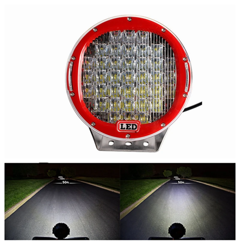 9Inch Round 185W LED Work Light Driving Offroad 4x4 SUV Motocycle Spot Lamp