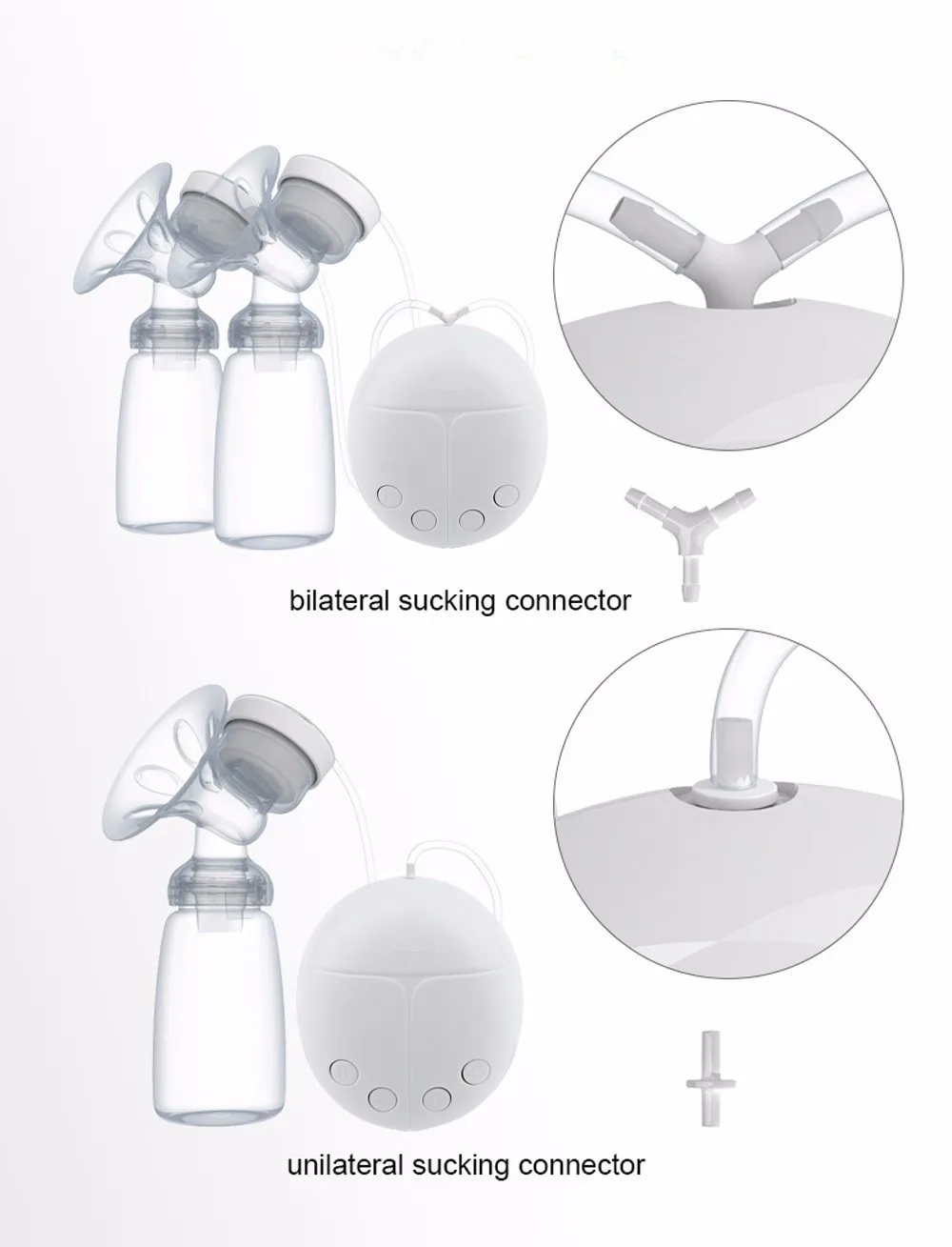 Двусторонние электрические молокоотсосы с бутылочкой для молока USB кабель PP BPA бесплатно Мощные интеллектуальные молокоотсосы для грудного вскармливания