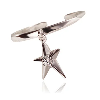 

Five-pointed star adjustable ring s925 sterling silver fashion ring