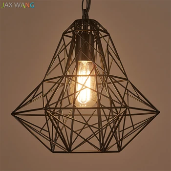 

JW American Modern Creative Geometry Pendant Lights Iron Pendant Lamp for Living Room Bedroom Kitchen Lighting Fixtures Decor