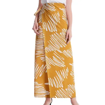 

long skirts for women a-line skirt ladies long skirts Printing Sexy Lacing High Waist Slim Fit Casual Wild Long Skirt Y724