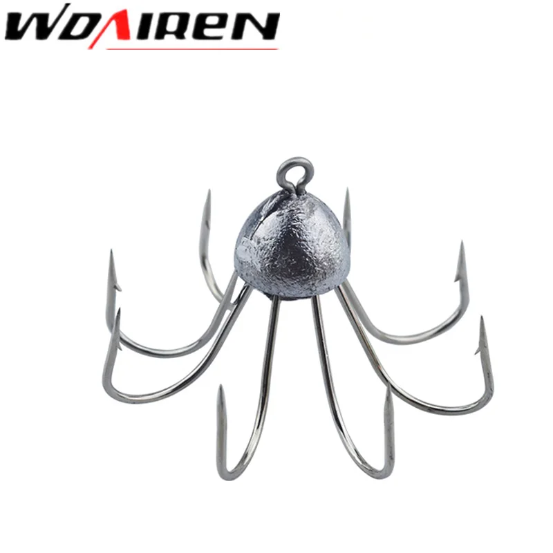 

1Pcs Quick sinking Explosion lead Eight claws Hook Fishing Hook 11g Outdoor Fishhook Anzois Carp Bass Accesories Fishing Tackle