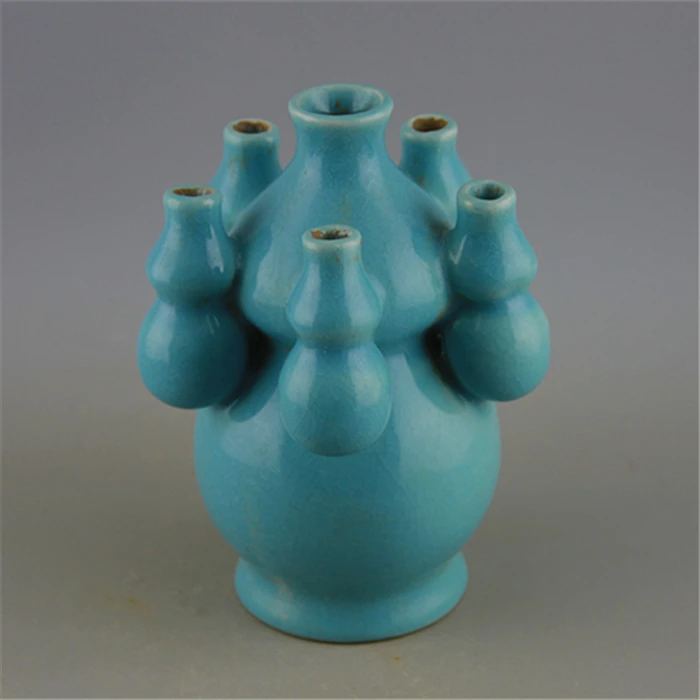 

Song Ruyao, celestial glaze, gourd bottle, antique craft, porcelain ornaments, antiques collection