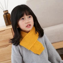Теплый вязаный шарф для женщин, женский платок, роскошный бренд,, Модный милый осенне-зимний однотонный шарф для маленьких мальчиков и девочек