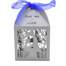 Невеста и жених Дизайн personaliz на заказ дать awaysdoor Подарочная коробка полый лазерный разрез коробка для свадебных сувениров
