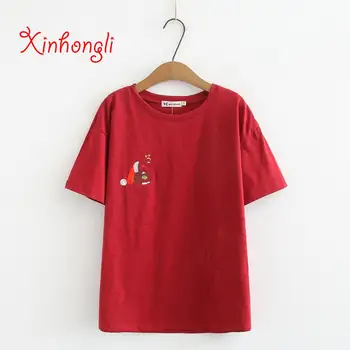 

Plus size cotton Embroidery O-neck women loose Tshirts 2019 summer casual ladies short sleeve T shirts female tees tops t-shirts