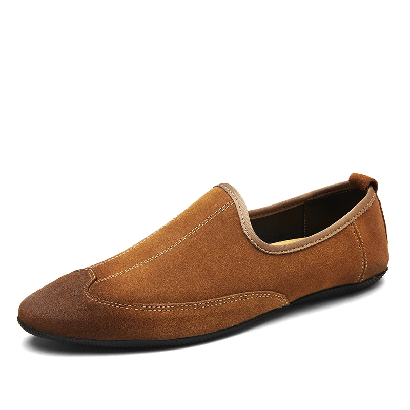mens suede leather loafers shoes luxury brand italian male footwear shoes adult elegant slip on pointed toe oxford shoes for men (11)