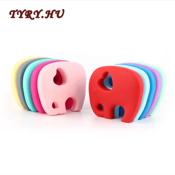 

10PC Elephant Teether Baby Teething Pendant Materials BPA Free Food Grade Silicone Beads Newborn Chewable Nur Gift Toys