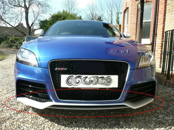 Автомобильные аксессуары для Audi TT 2009 MK2 TTRS(тип 8J) OEM углеродное волокно передняя губа глянцевая отделка бампер сплиттер гоночный обвес комплект