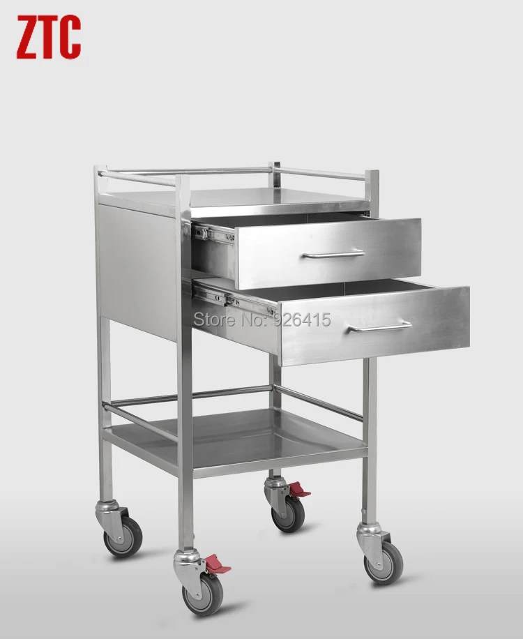 Medical nursing trolley with drawer,2 shelf medication