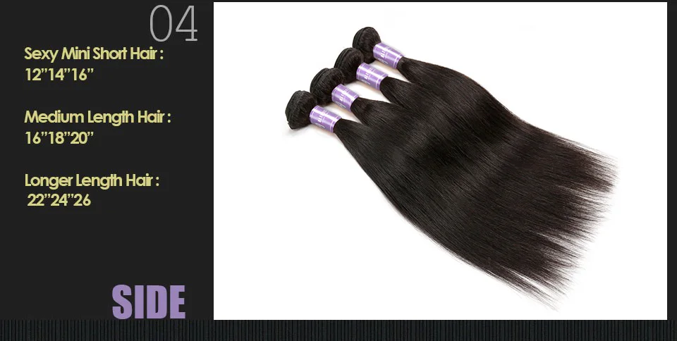 Peruvian Straight Hair Bundles Non-Remy Human Hair Weave Bundles Machine Double Weft Alimice Hair Extension Natural Color (4)