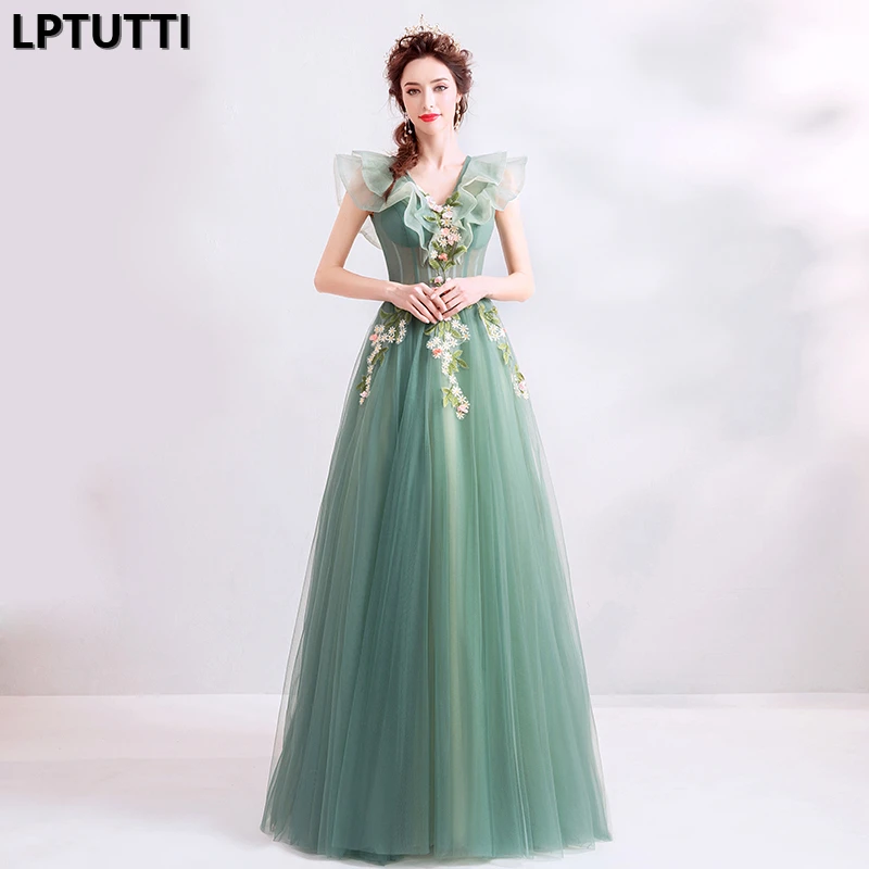 

LPTUTTI Ruched Embroidery New For Women Elegant Date Ceremony Party Prom Gown Formal Gala Events Luxury Long Evening Dresses