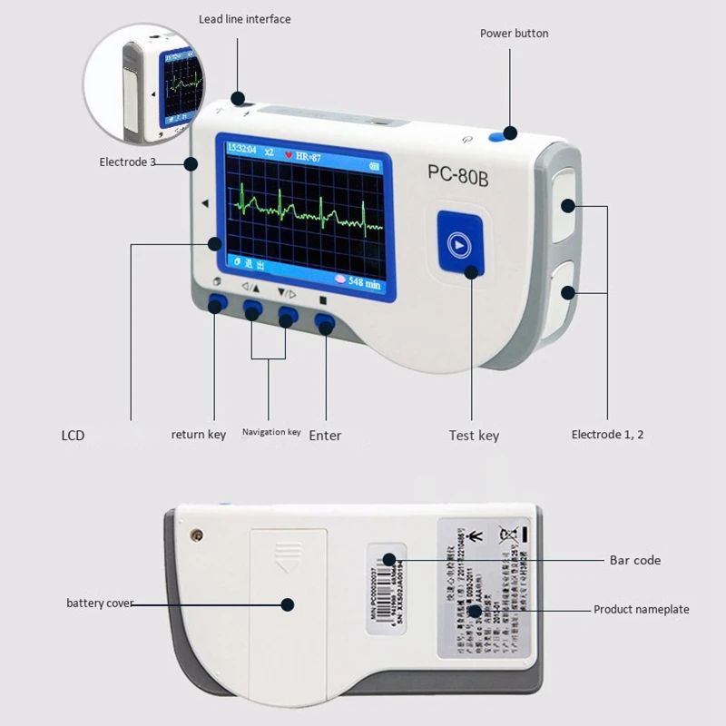 Pc-80B Heal Force портативный ЭКГ монитор Мини портативный Lcd мониторинг здоровья машина ЭКГ монитор медицинский портативный сфигмоман