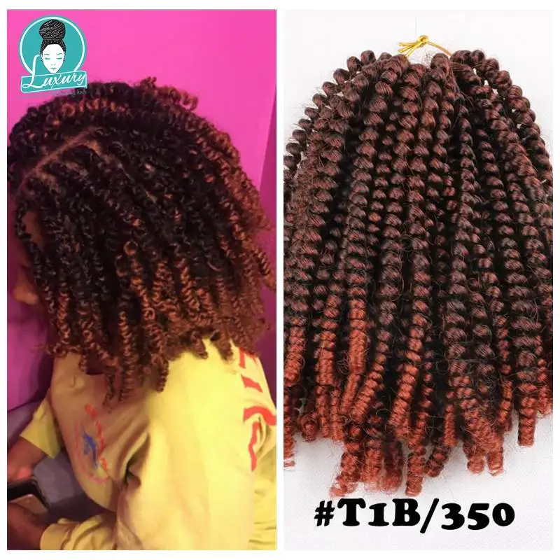 Luxury Fluffy Spring Twist Hair Extensions Black Brown Burgundy