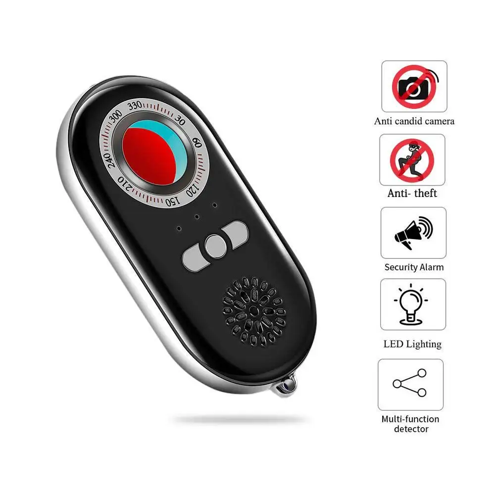 

Portable Anti-spy Detector Wireless RF Signal Scanner Bug Detector Personal Security Alarm Sensor LED Flashlight
