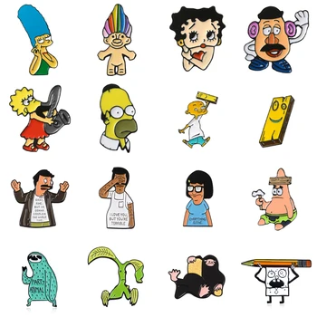 

Cartoon Comics Cute Super Star Enamel Pins Sponge Squidward Button Badges Fashion Jewelry for Friends Backpack Accessorie