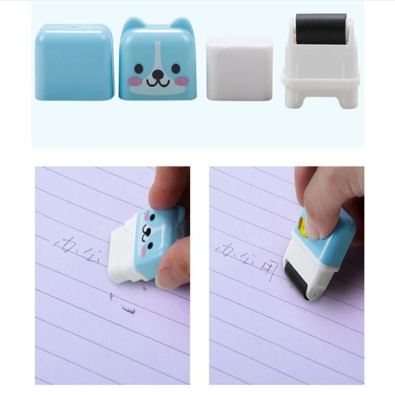 1PCS Creative Roller Eraser Cute Cartoon Rubber Cute Student Creative