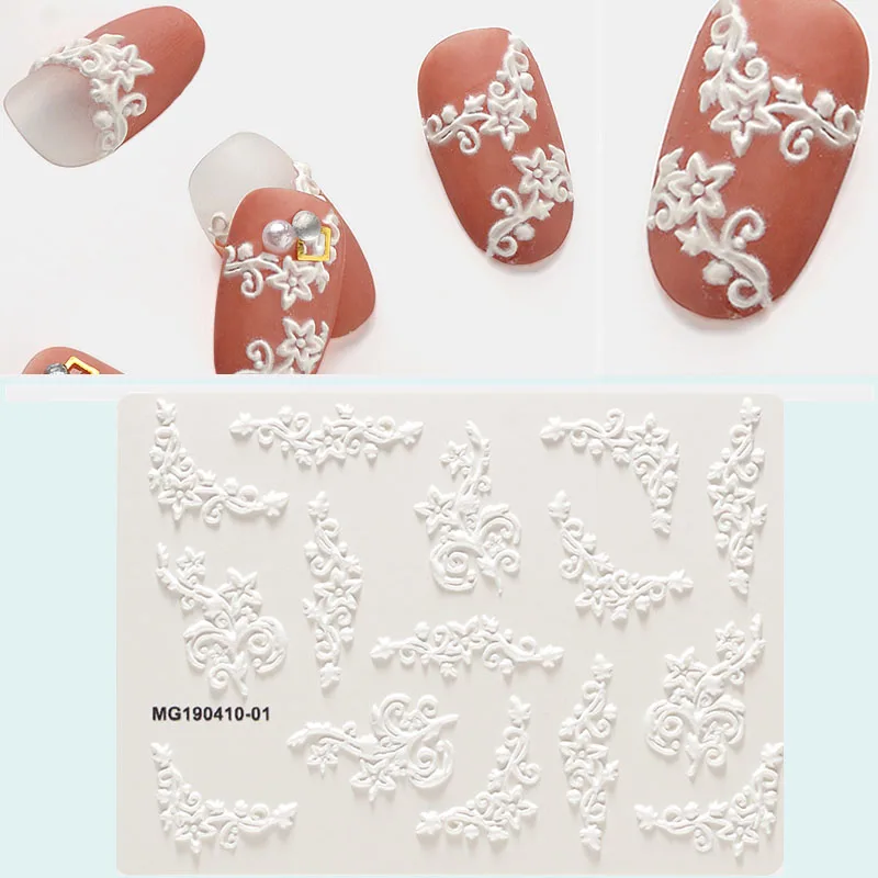 1 шт. 3D DIY акриловая Выгравированная наклейка с цветком для ногтей Рельефный цветок кленовый лист мороженое Водные Наклейки эмаистичные наклейки для ногтей