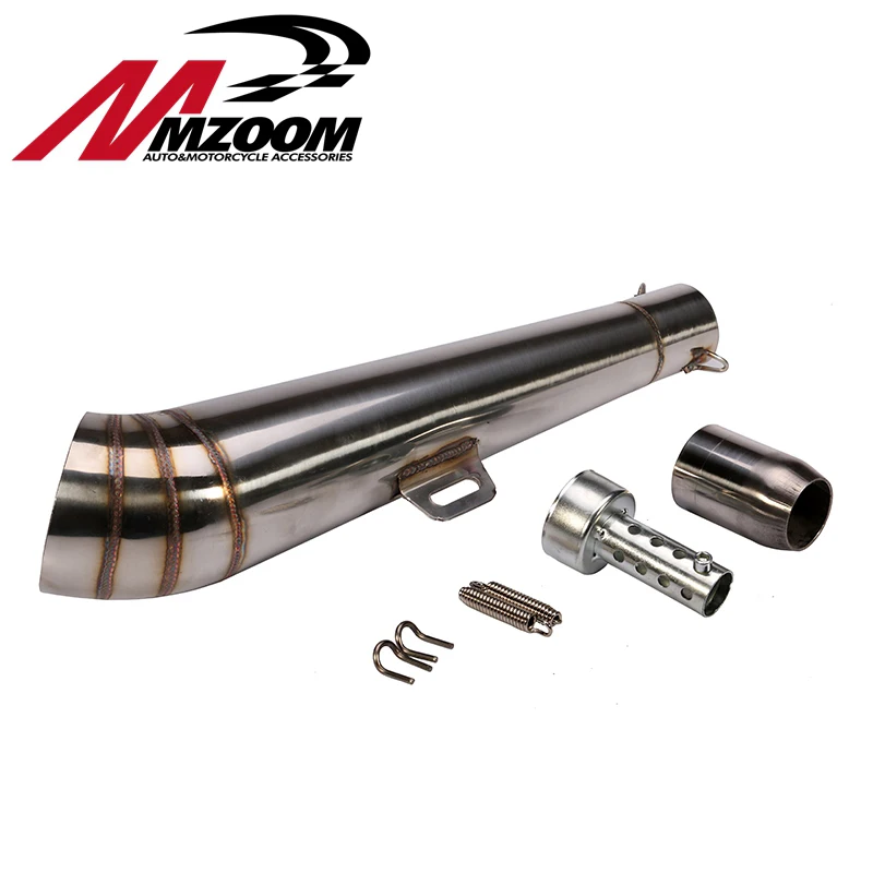 Mzoom 48.8MM Inlet Modified Motorcycle Exhaust Pipe Stainless Steel