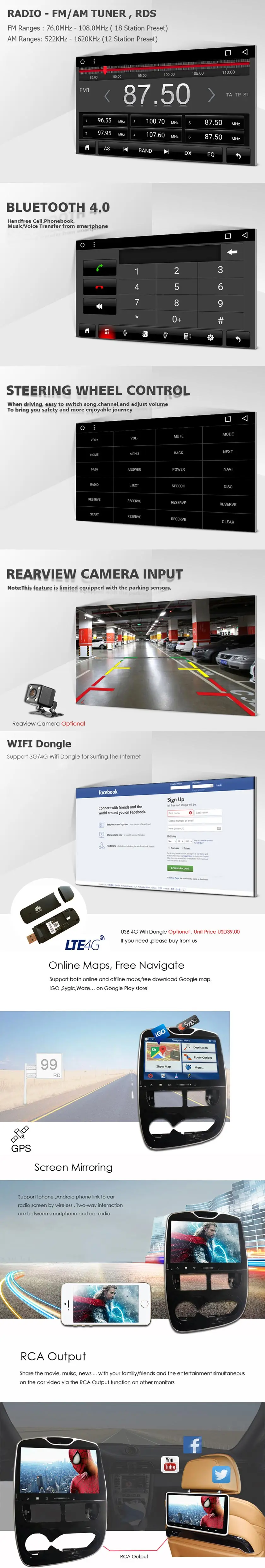 Top 10.1" Android 8.1 Octa Core Car DVD Player for Renault Clio 2016 2018 Car Radio GPS Navigation Multimedia Stereo Head unit 1