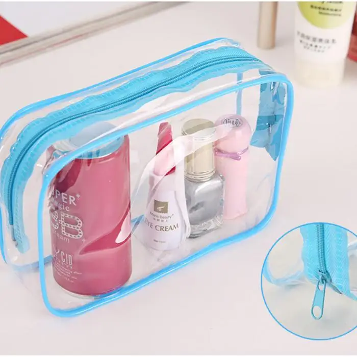 New Arrival New Transparent Cosmetic Travel Bag Women Makeup Organizer PVC Washing Bags Zipper Pouch