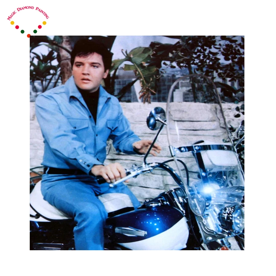 5d круглая/квадратная алмазная живопись вышивка крестиком 5D Elvis для езды на