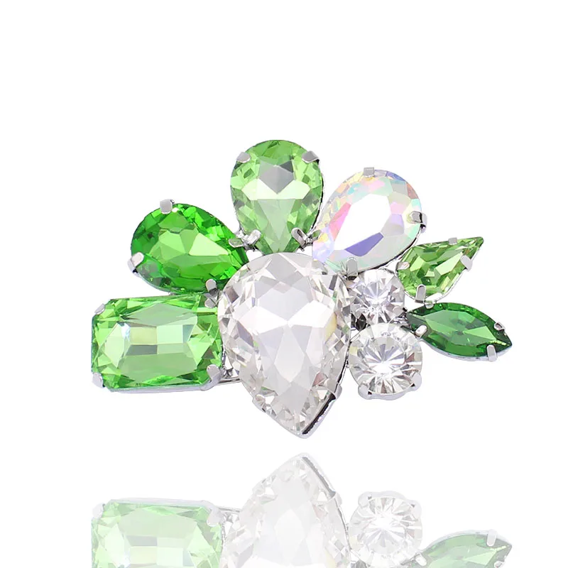 

Unique Large Crystal Brooches For Bouquet Green Black Pink Blue Color High Quality Pins Handmade Jewellery Women Gifts, BRH1012