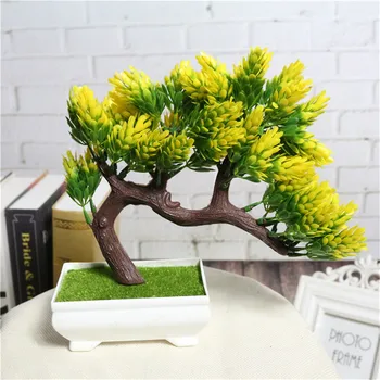 

Artificial flower plant potted bonsai fake decorative flower plant pine trees for wedding home decoration