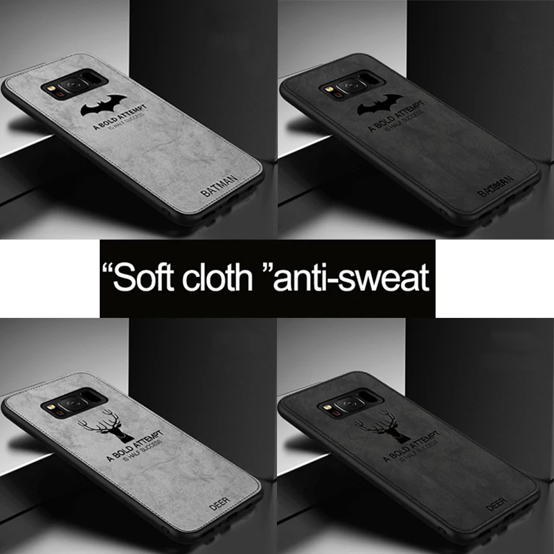 

For Samsung Note 9 S9 s8 Relief Case Cloth Texture 3D Deer Soft TPU Silicone Cover For Samsung Galaxy S8 S9 plus Note 8 9 Cases