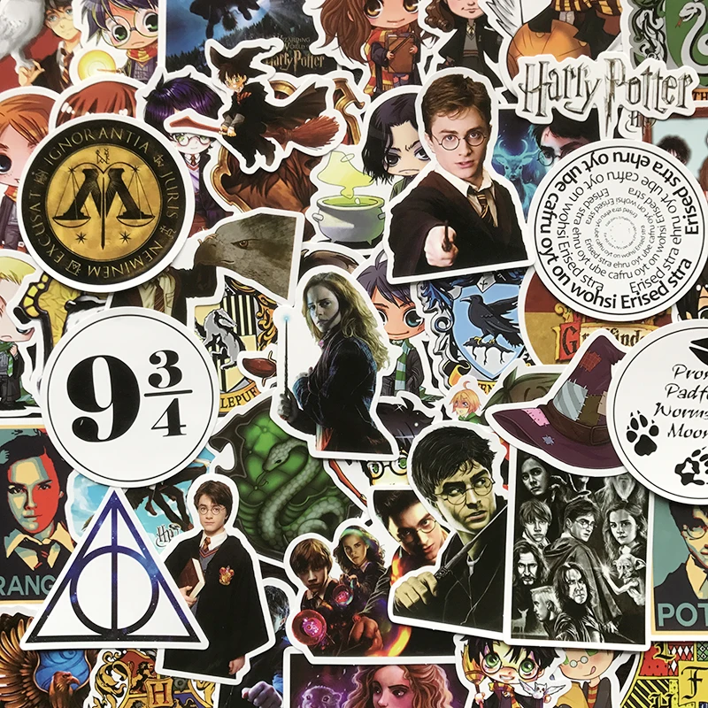 50Pcs/Lot Anime Cute Harry Potter Stickers Waterproof Funny Graffiti Decals Kids Sticker Pack Cool For Skateboard Luggage Laptop