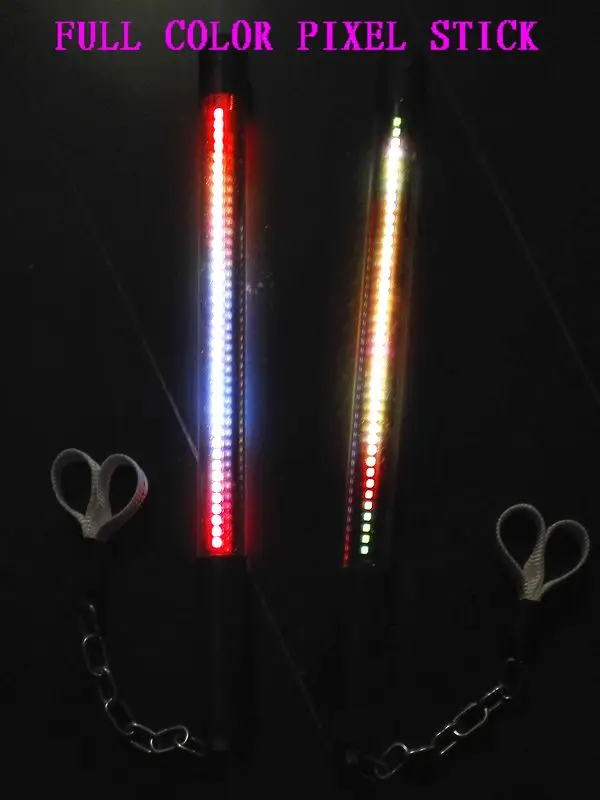 LED poi 2 палочки. Клубная светодиодная палка 2*40 пикселей бар led полноцветный nunchakus DIY