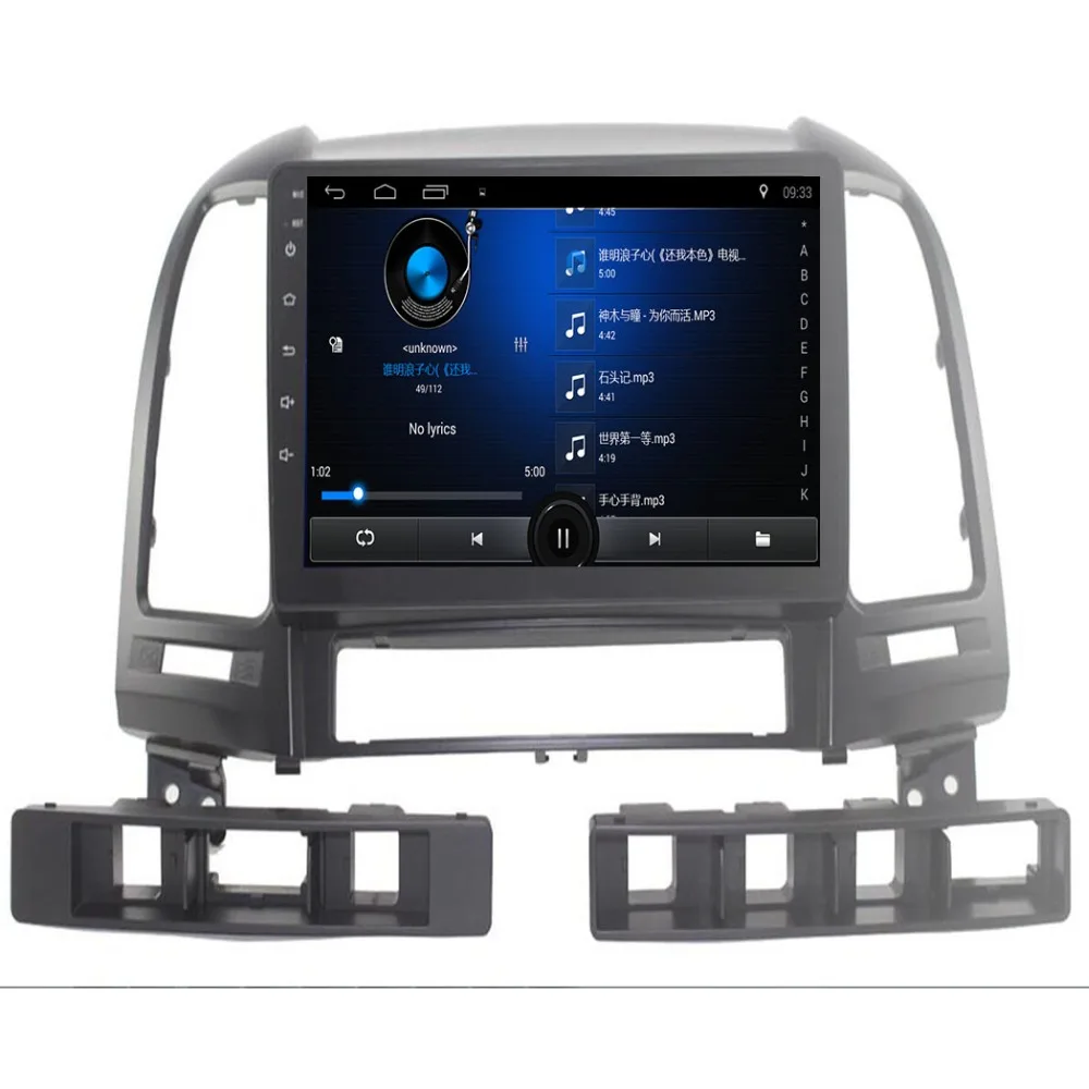 Discount 9" 2 Din Android 8.1 Car Radio Audio Stereo Multimedia Player GPS Navigation For 2005 2006 2007-2012 HYUNDAI SANTA FE 3 &4 holes 3