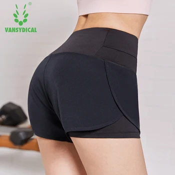 

Vansydical Fitness shorts women's fake two anti-walking summer fast drying hot Compression shorts