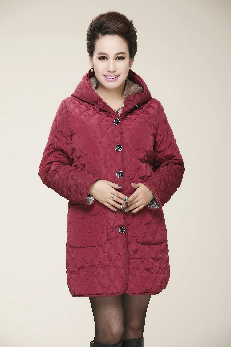 Для пожилых женщин зимняя куртка большого размера теплое пальто 5XL новинка высокое качество с добавлением шерсти утолщенное свободное хлопковое пальто дешевая одежда K2403