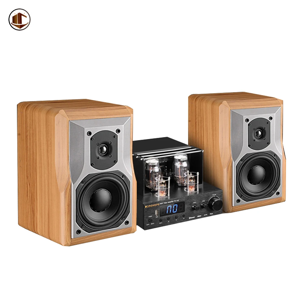 

KH980 Wood Bookshelf Speakers Hifi Power Amplifier Sound Multiroom Party Professional Audio 2.1 Home Theater Speaker System