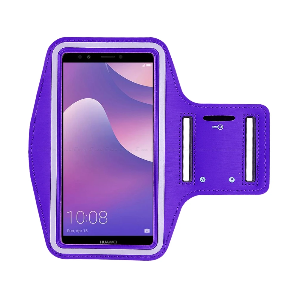Открытый нарукавный чехол для телефона для HuaWei Y7 Y5 Y3 Y6 Y9 III II Lite Pro Prime спортивная сумка для бега - Цвет: Фиолетовый