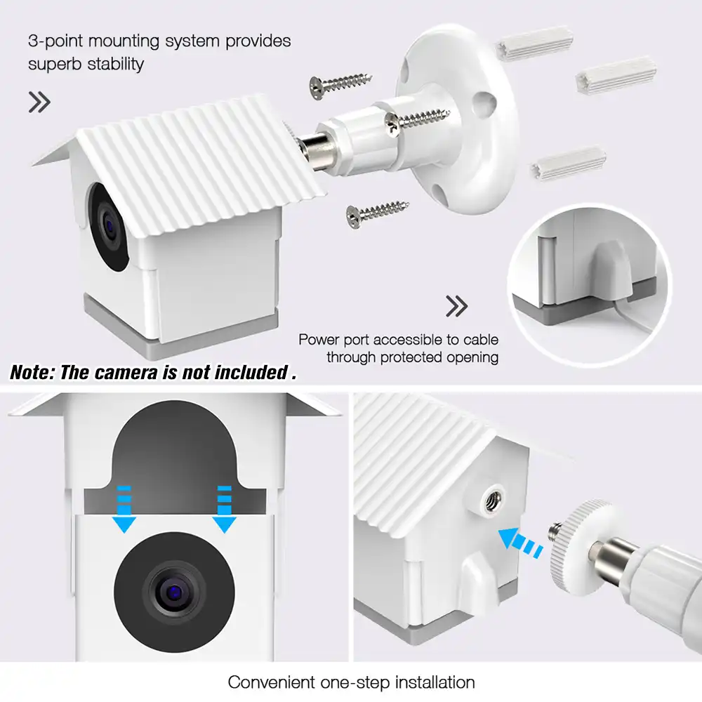 Soporte de Pared para c/ámara Wyze BECROWMEU Wyze protecci/ón contra la Intemperie de 360 Grados, Ajustable para Interior y Exterior