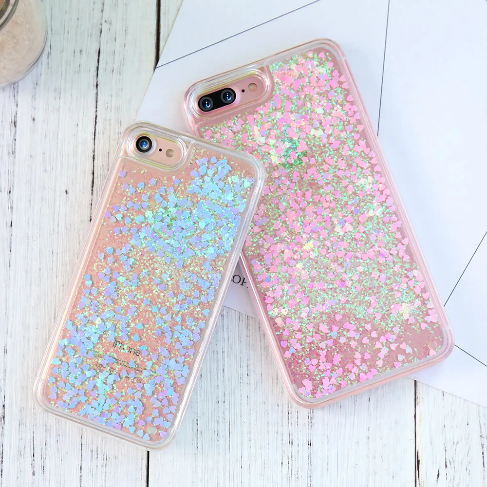 KISSCASE Блестящий блестящий чехол для телефона iPhone 7 5 5S SE динамичный жидкий песок 6 8